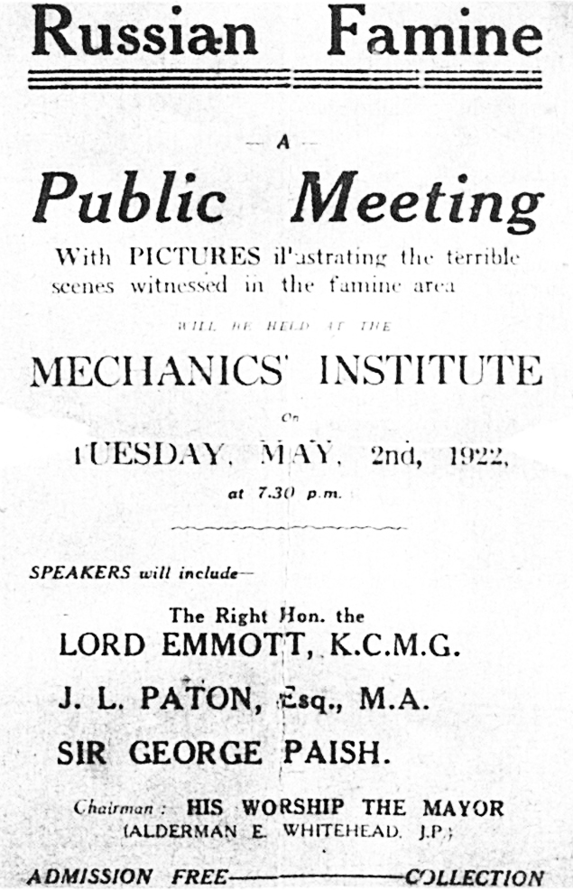 Russian Famine talk 1922