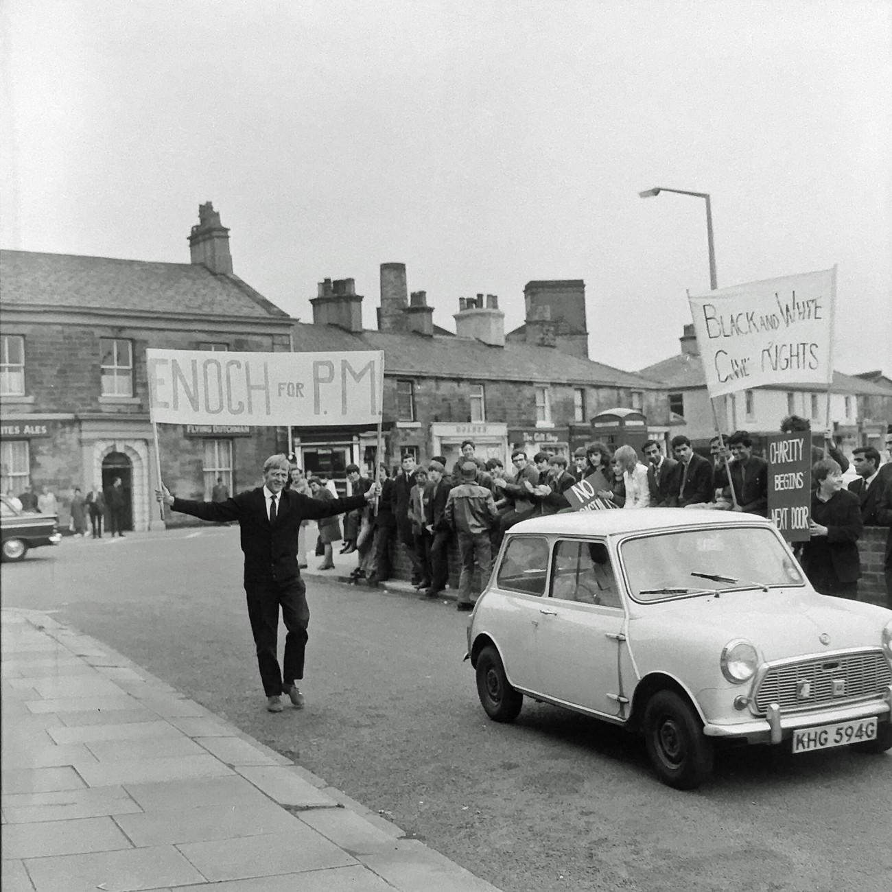 Enoch Powell day at Padiham -A peaceful protest by marchers